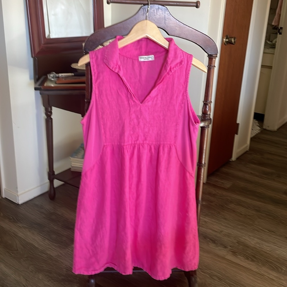 Pink linen sundress in size L